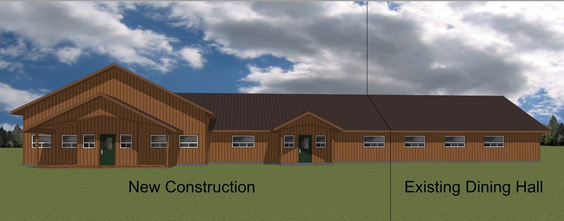 a 3D rendering of the Trailhouse Eatery building